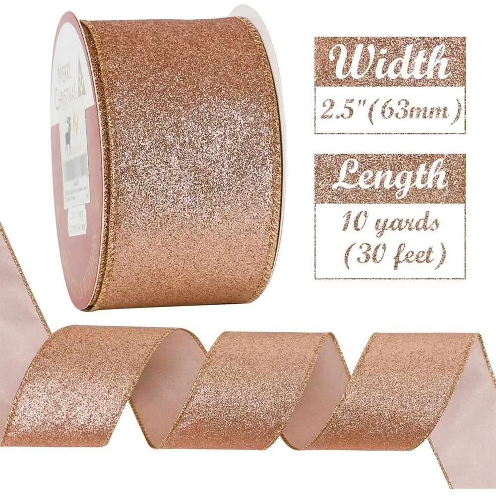 Gold Glitter Ribbon Party Decorations